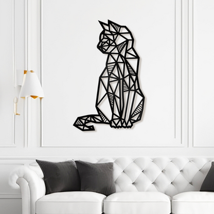 Cat Wall Hanging, Geometric Cat, Cat gift idea