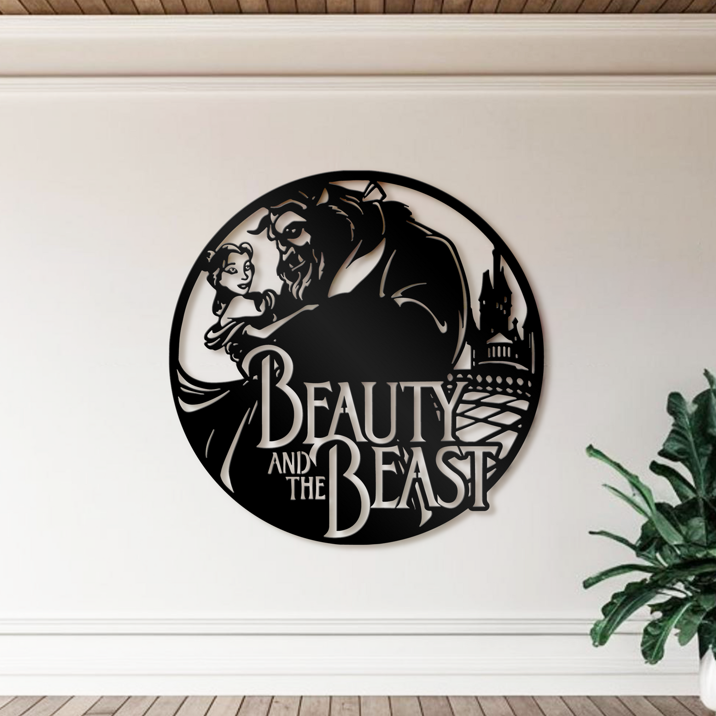 Beauty And The Beast Metal Wall Art, Disney Theme Home Decor