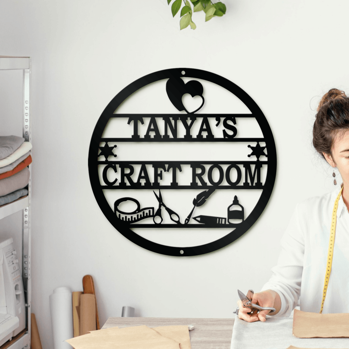 Personalized Craft Room Metal Sign, Sewing Craft Room Metal Sign