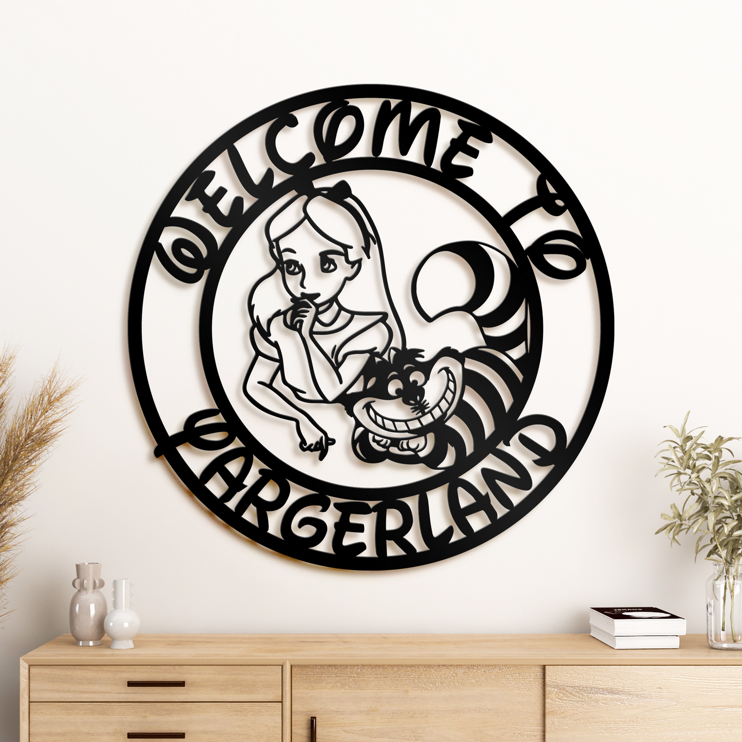 Personalized Welcome To Wonderland Wall Art, Customized Disney Theme Metal Sign