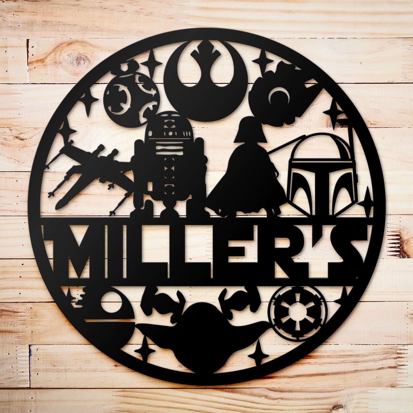 Custom Name Star War Theme Metal Sign, Kids Room And Wall Decor