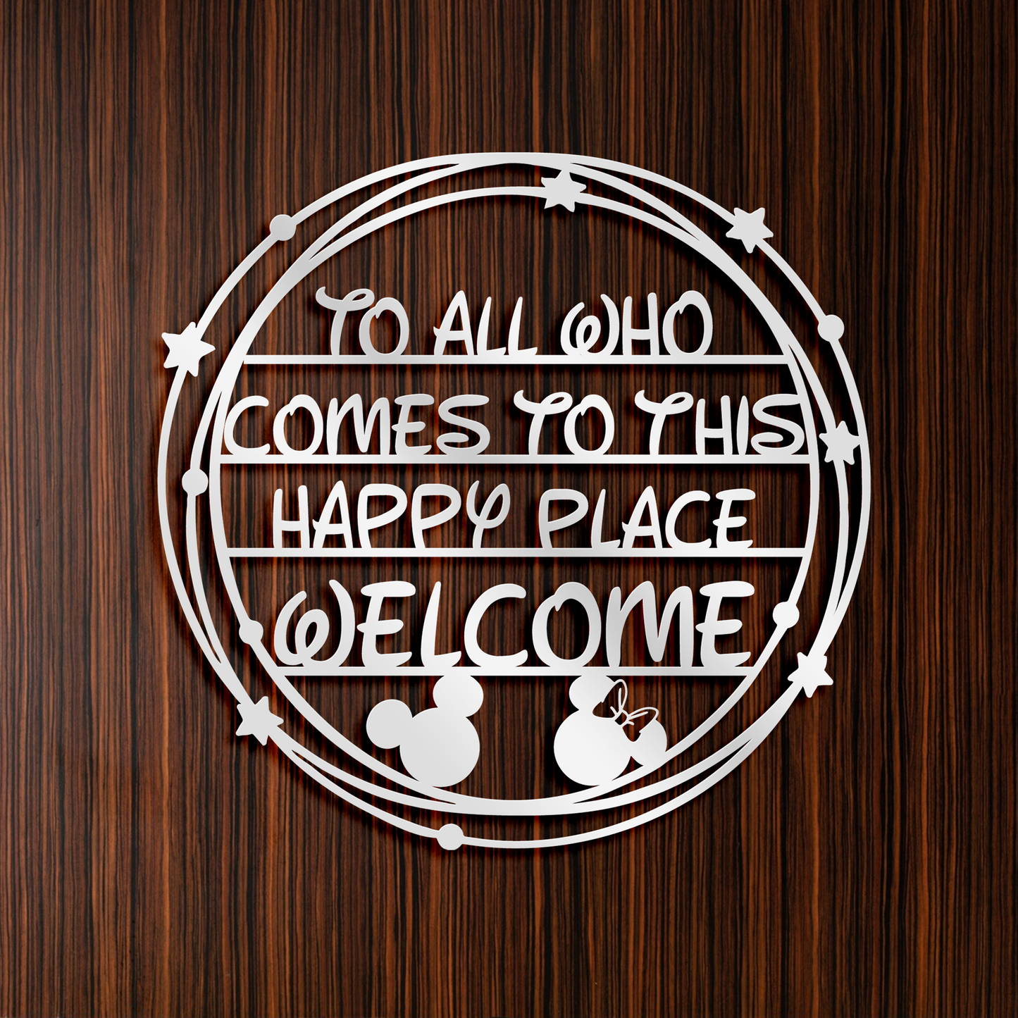 To All Comes To This Happy Place Welcome Metal Wall Art, Farmhouse Decor