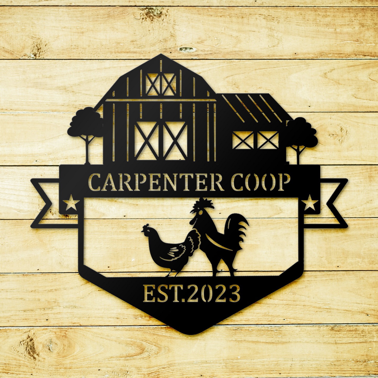 Custom Carpenter Coop Metal Sign, Chicken Farmhouse Decor