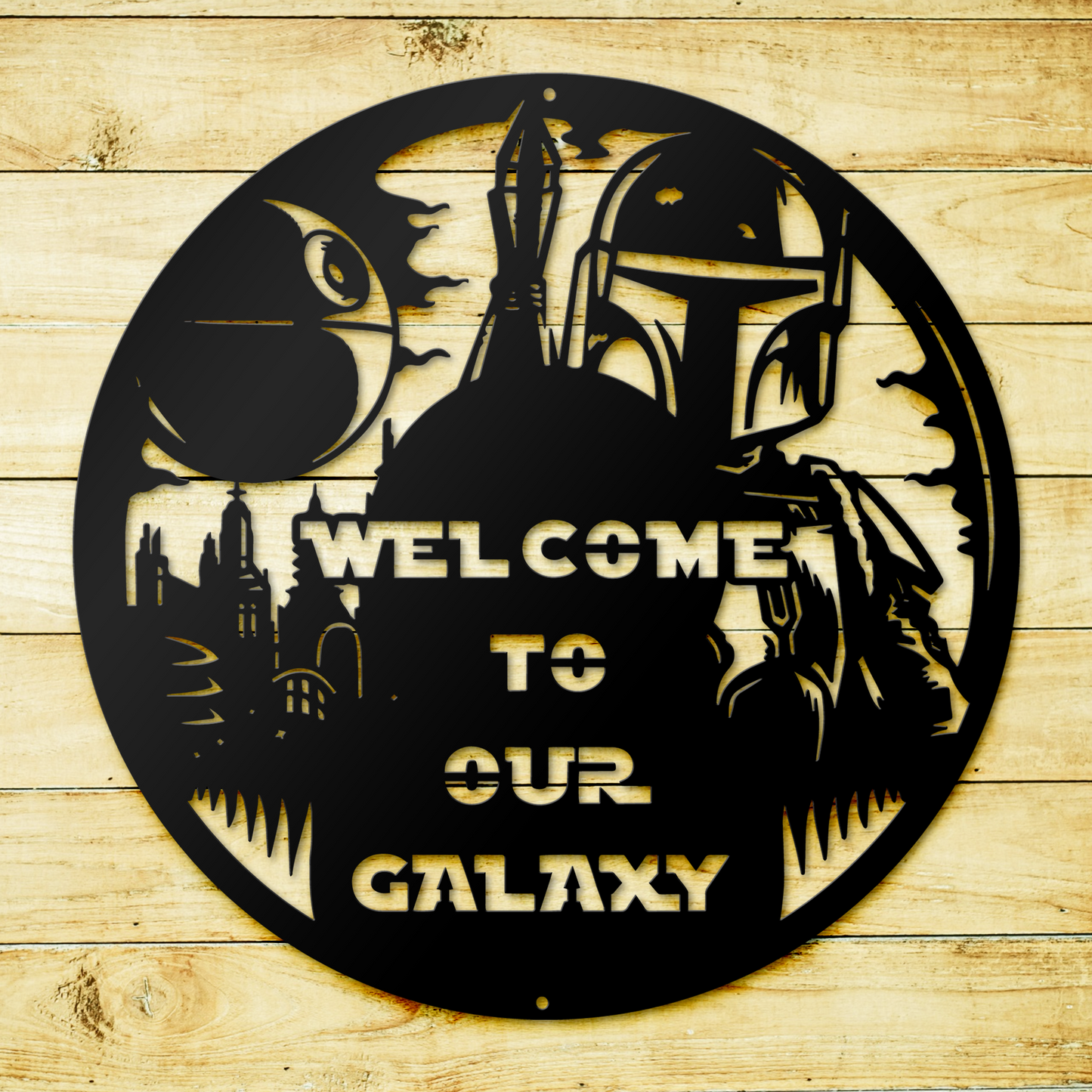 Welcome To Our Galaxy Metal Sign, Mandalorian Metal Sign, Star War Quote Metal Sign, Home And Wall Decor, Front Door Decor, Winter Decor, Housewarming Gifts, Christmas Gifts