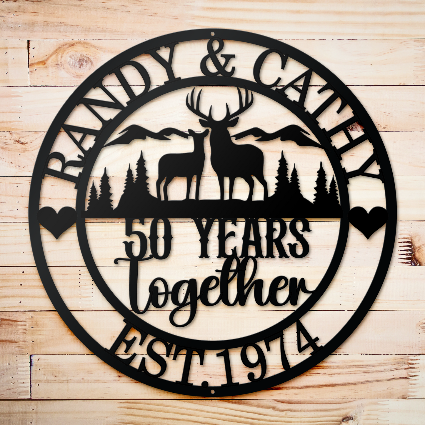 Customized 50th Anniversary Metal Gift Sign, Diamond Anniversary Gift, Gift For Couple