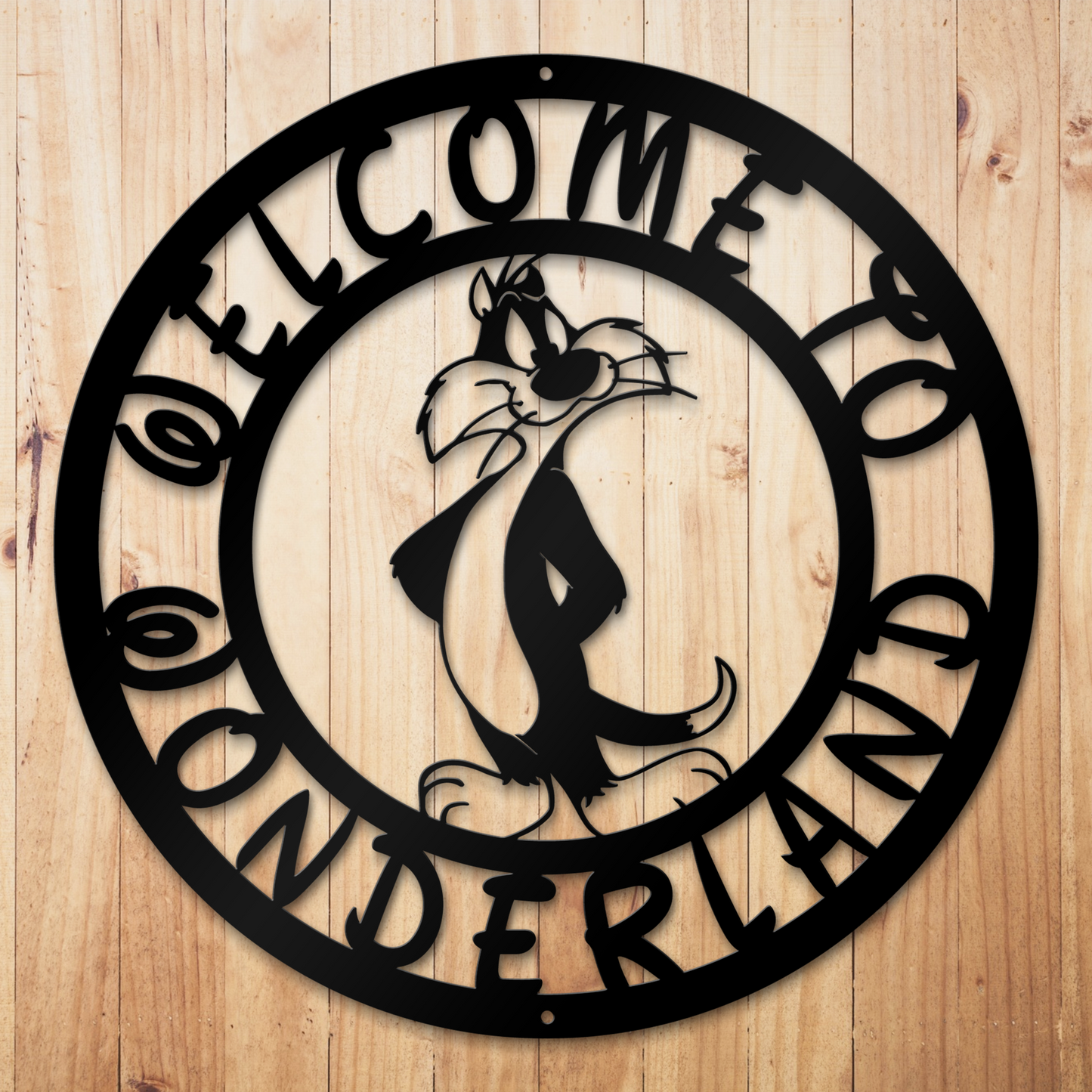 Wonderland Welcome Metal Sign