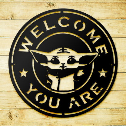 Welcome You Are Cute Stitch Metal Sign, Stitch Home Entry Sign, Winter Festive Metal Decor, Christmas Decoration Metal Sign, Home And Wall Decor, Christmas Gifts