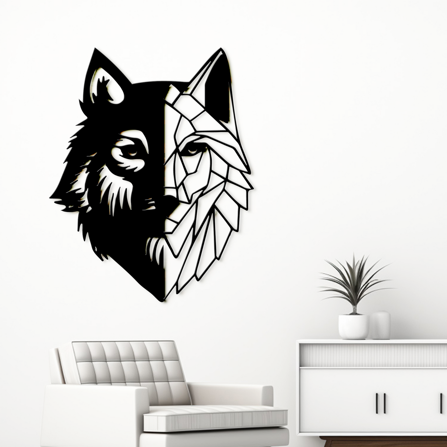 Majestic Wolf Metal Wall Decor - Direwolf Wall Art