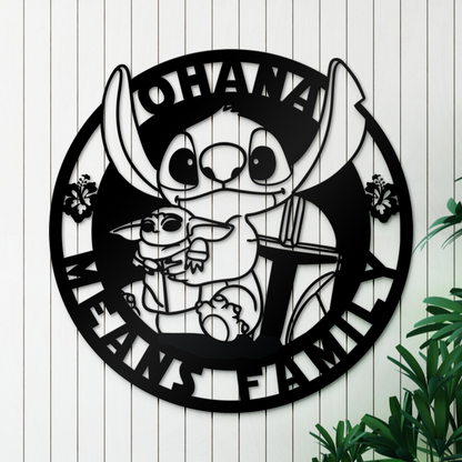 Ohana Means Family Metal Sign - Holiday Xmas Sign