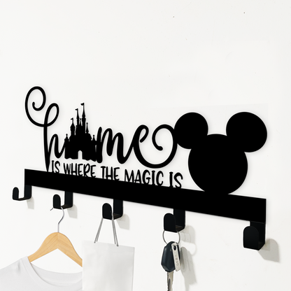 Home Is Where Magic Is Key Holder, Metal Castle Hangers