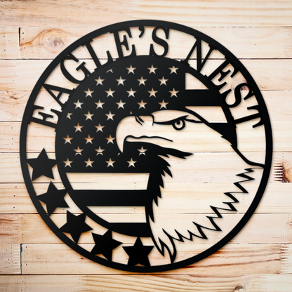 Eagle’s Nest Metal sign - eagle nest monogram