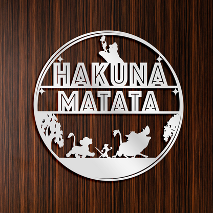 Hakuna Matata Metal Wall Art, Lion King Disney Theme Wall Decor