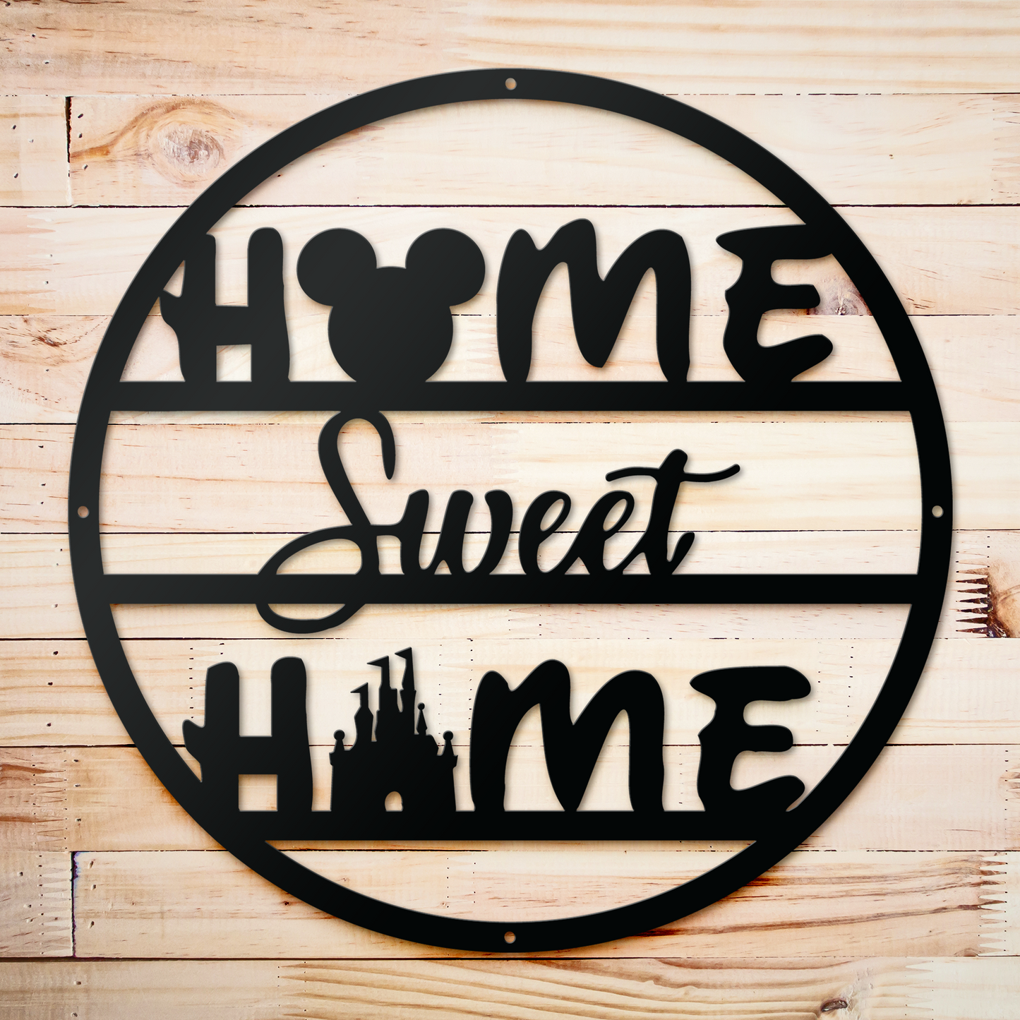 Home Sweet Home Metal Sign, Disney Metal Sign, Mickey And Castle Sign, Home And Wall Decor, Christmas Deocr, Housewarming Gifts