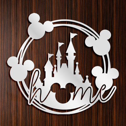 Mickey Castle Metal Wall Art, Disney Theme Home Decor