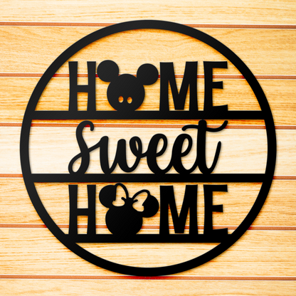 Home Sweet Home Metal Sign, Welcome Mickey Metal Sign, Home And Wall Decor, Funny Quote Metal Sign, Front Porch Decor, Housewarming Gifts