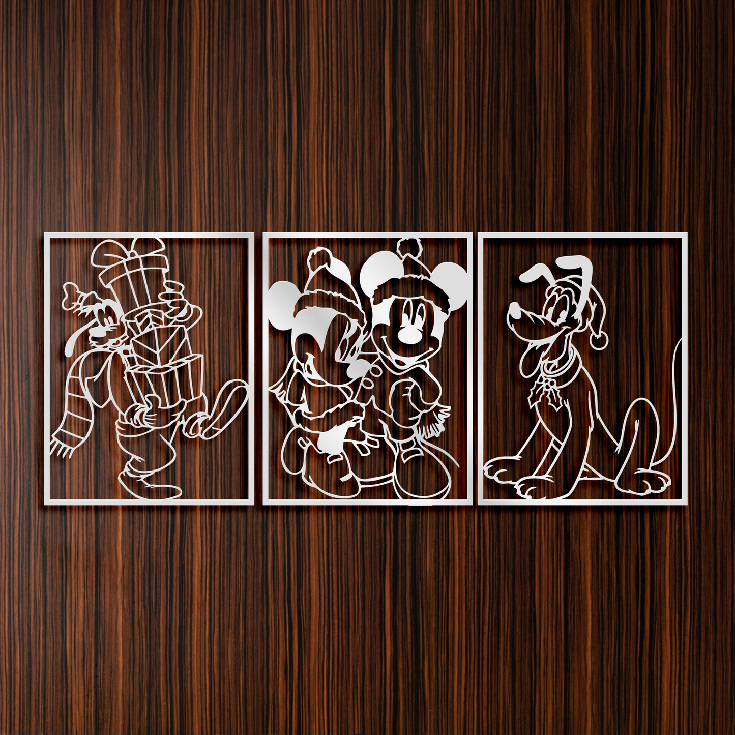 Mickey & Pluto Metal Wall Art, Nursery Wall Art, Disney Wall Line Art