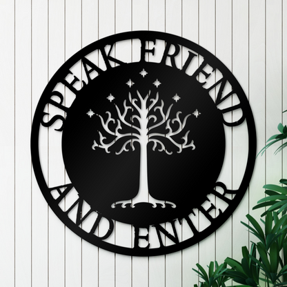 Speak Friend And Enter Metal Sign, Funny Quote Metal Sign, Lord Of Ring Metal Sign, Home And Wall Decor, Front Porch Decor, Housewarming Gifts