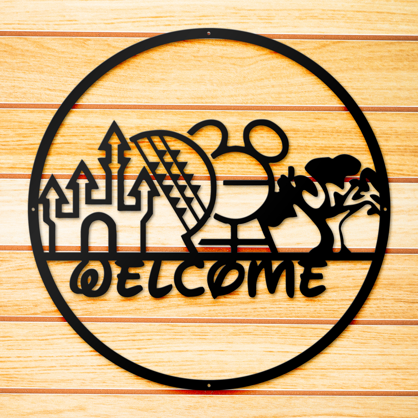 Welcome Disney Park Metal Sign - Disney Style Metal