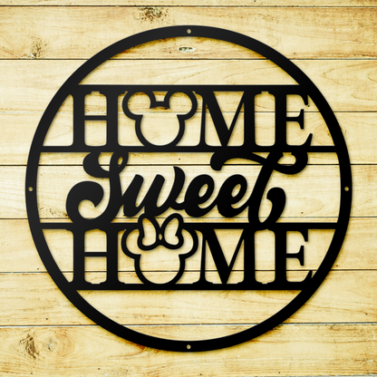 Home Sweet Home Metal Sign, Disney Metal Sign, Mickey And Minnie Metal Sign, Home And Wall Decor, Christmas Gifts, Housewarming Gifts