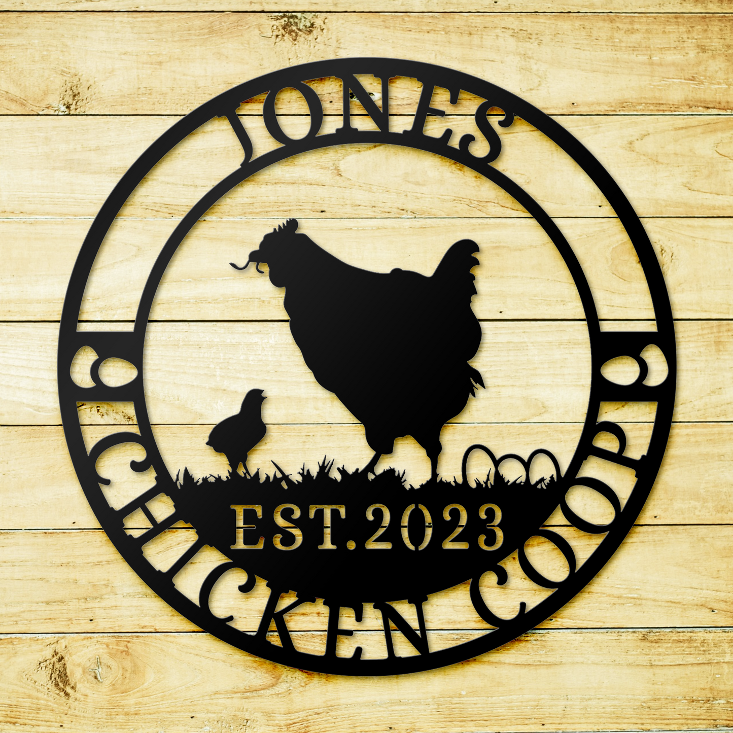 Personalized Chicken Coop Metal Sign, Chicken Farmhouse Decor