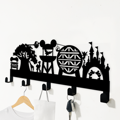 New Disney Park Key Hanger - Disney World Key Rack - Disney Castle Door Hanger Sign