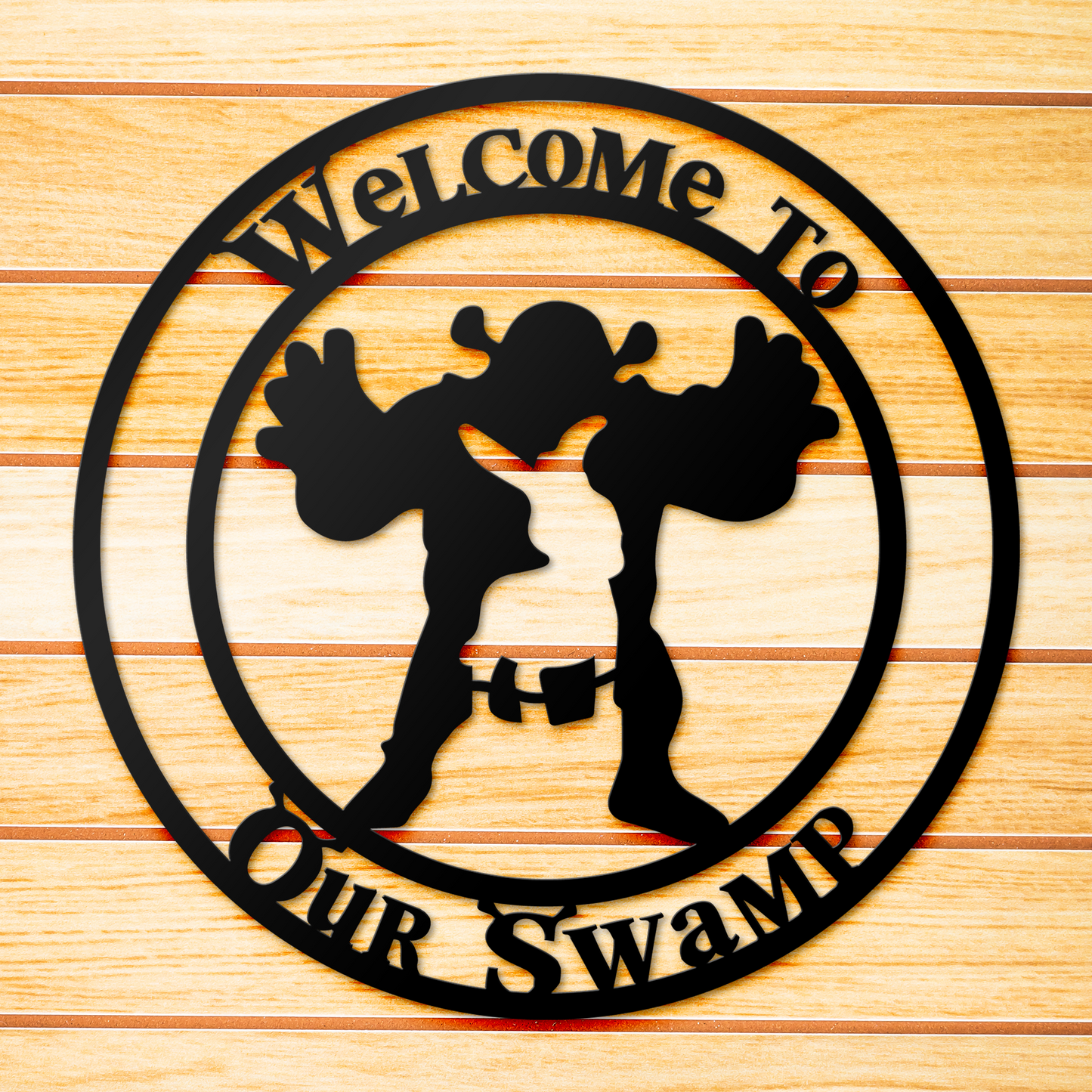 Welcome To Our Swamp Metal Sign - Funny Shrek Entrance Sign