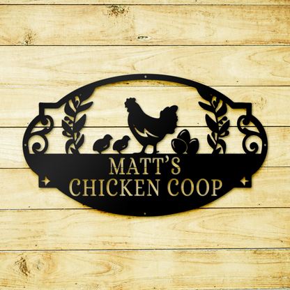 Personalized Chicken Coop Metal Sign, Gift For Farmer, Hen House Decor