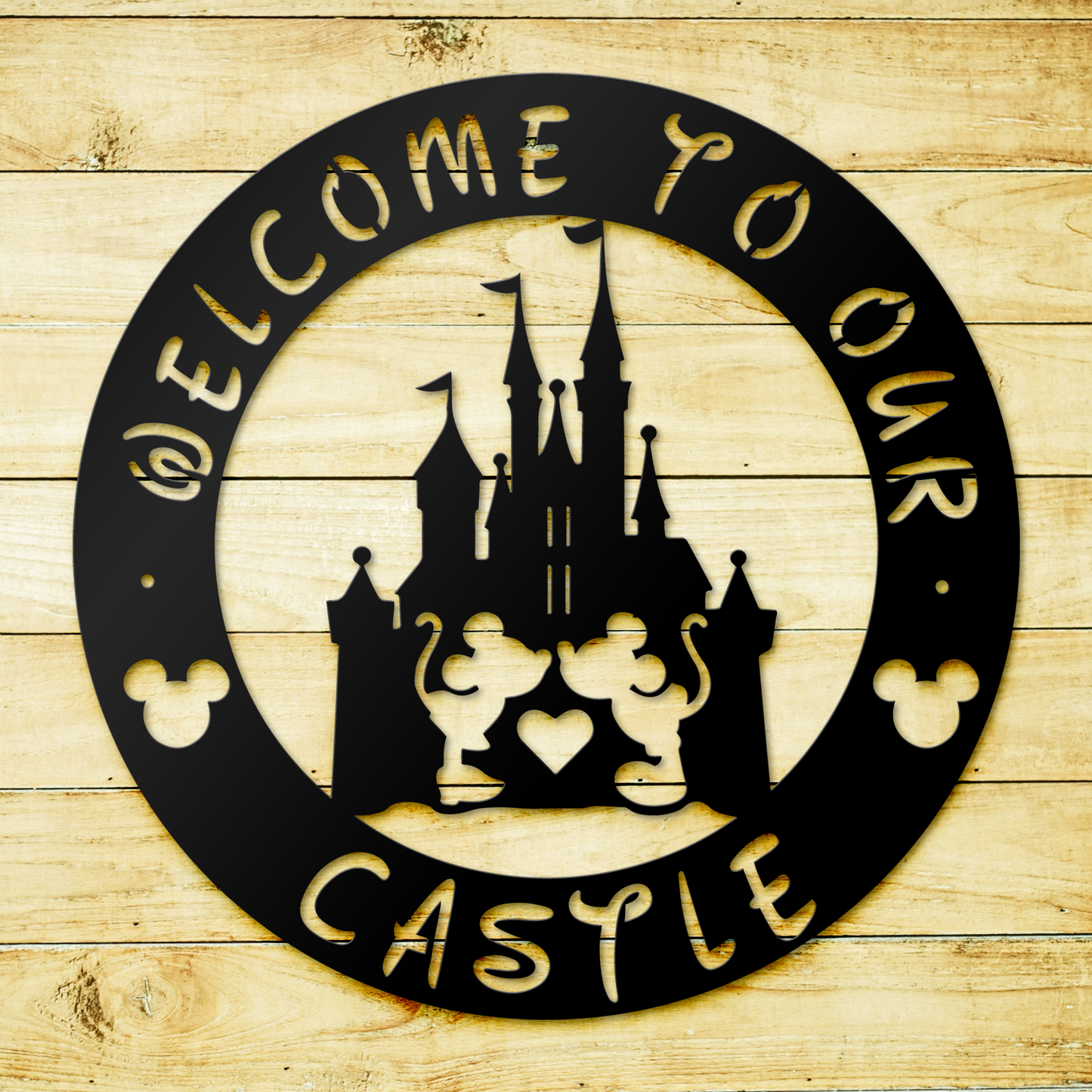 Welcome To Our Castle Metal Sign, Mickey Metal Sign, Disney Decor, Home and Wall Decor, Front Door Decor, Winter Decor, Housewarming Gifts, Christmas Gifts