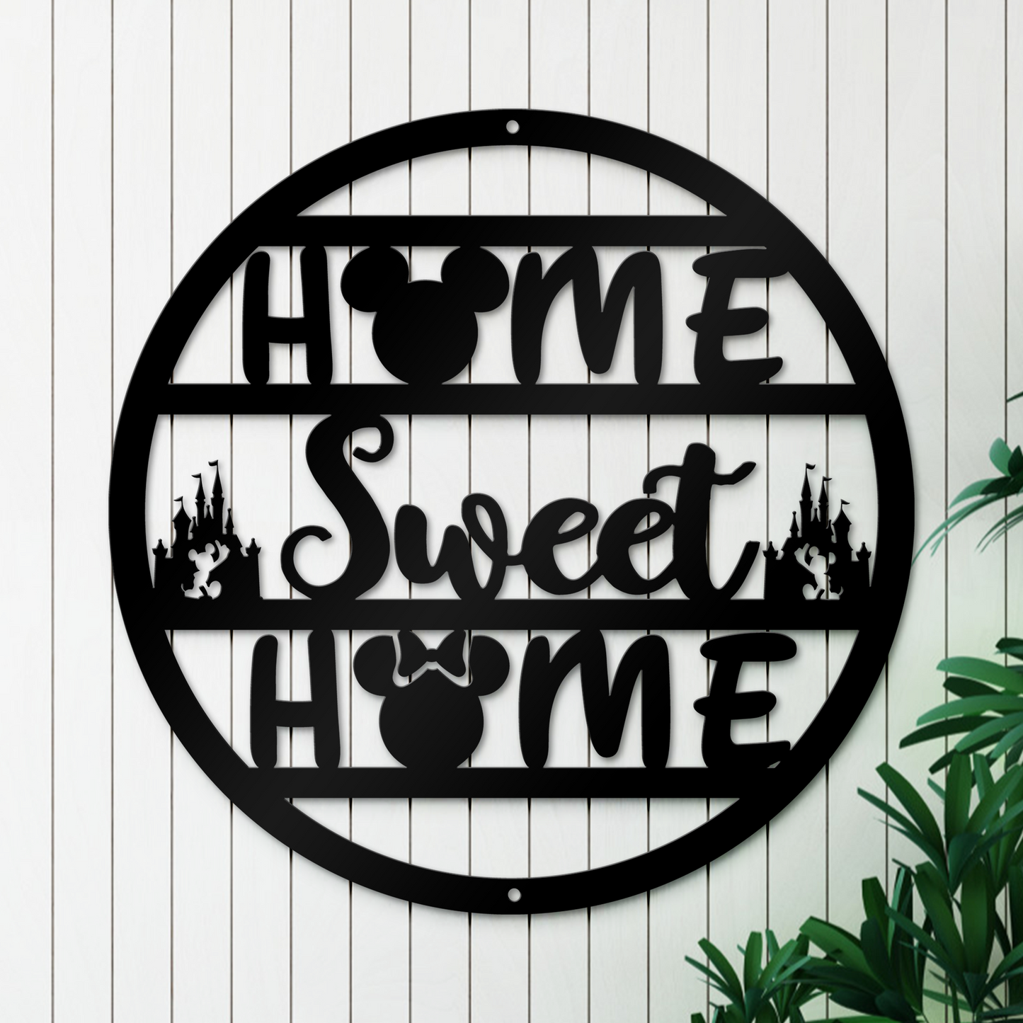 Home Sweet Home Round Metal Sign - Welcome Sign