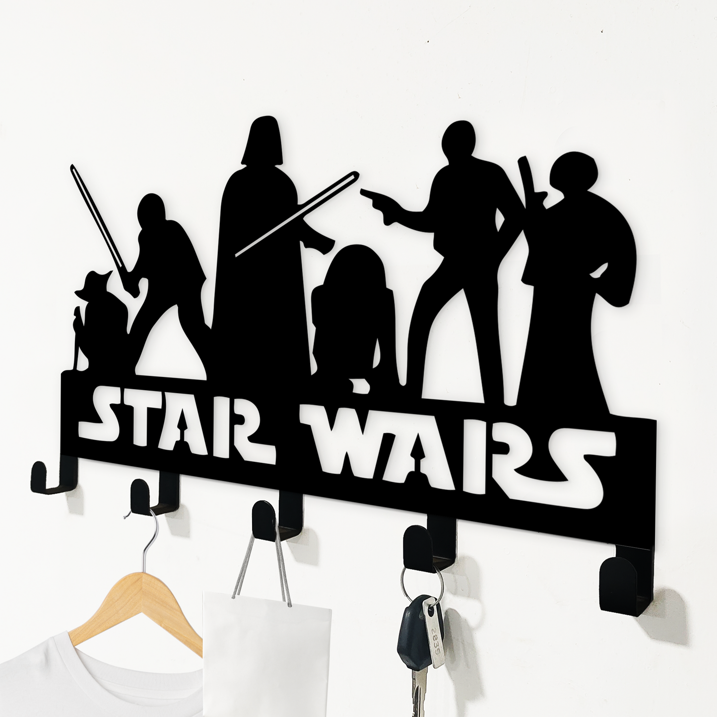 Star Wars Character Key Hangers - Disney Theme Metal Hanger - Game Room Wall Decor