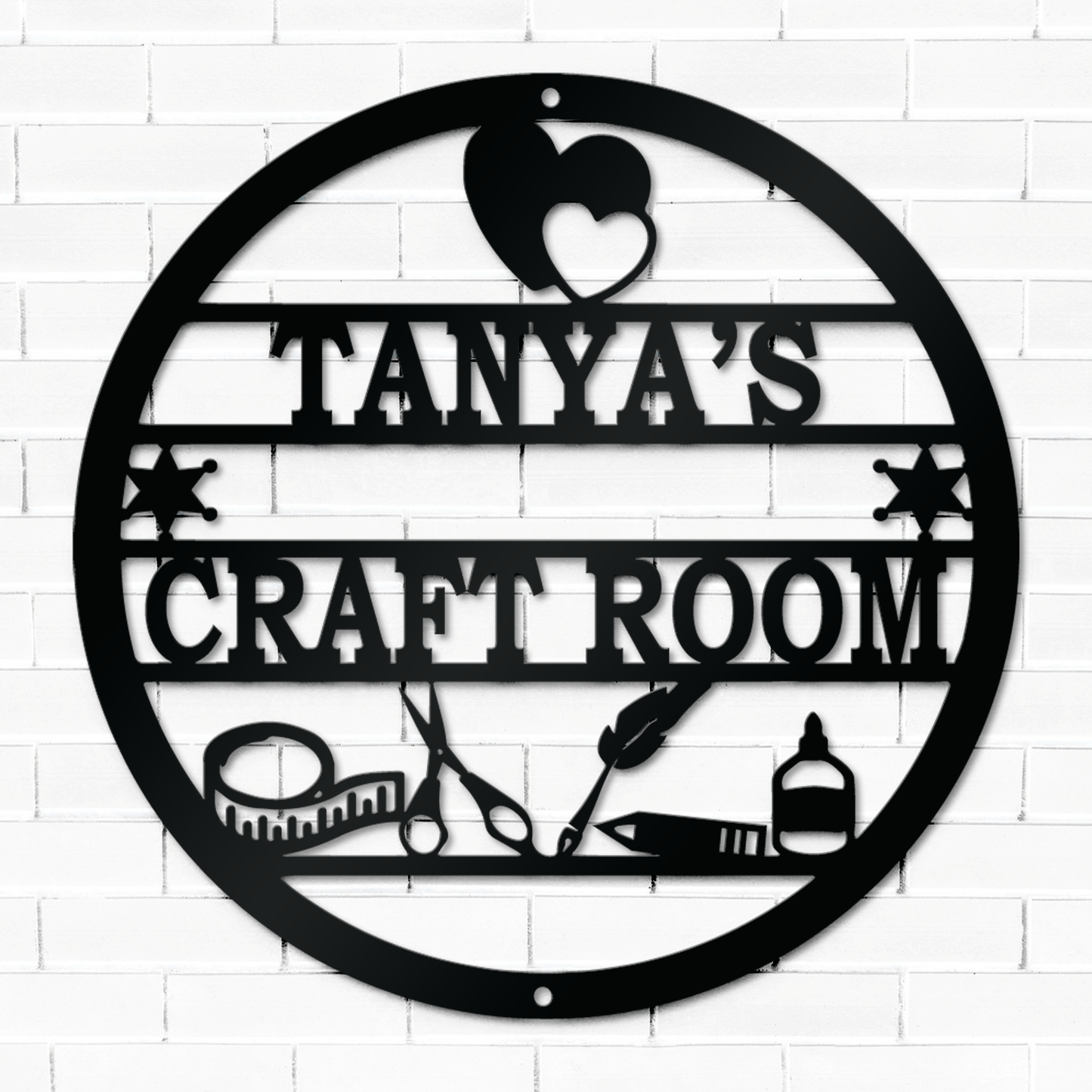 Personalized Craft Room Metal Sign, Sewing Craft Room Metal Sign