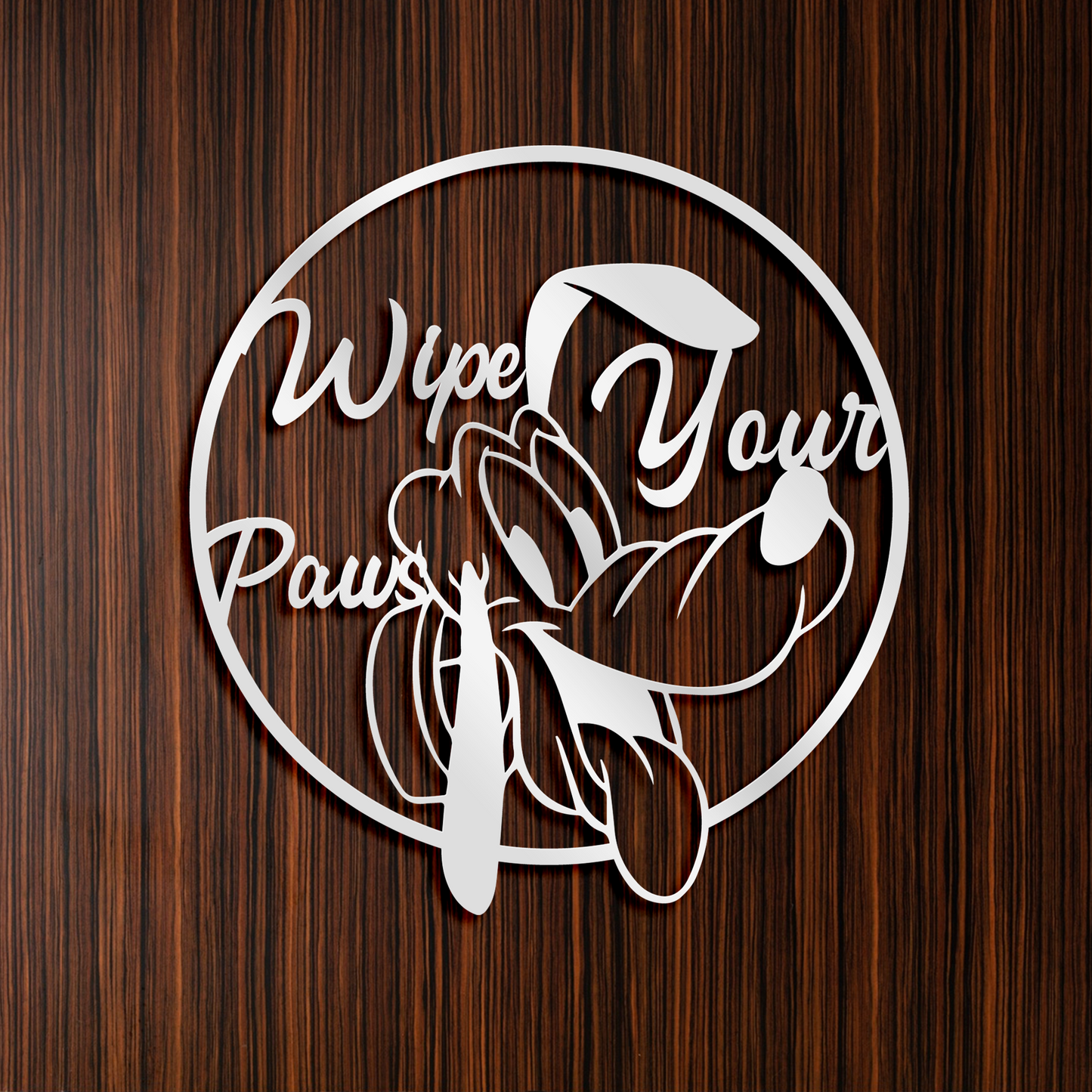 Wipe Your Paws Metal Wall Art, Home Entrance Wall Deocr, Gift For Dog Lovers