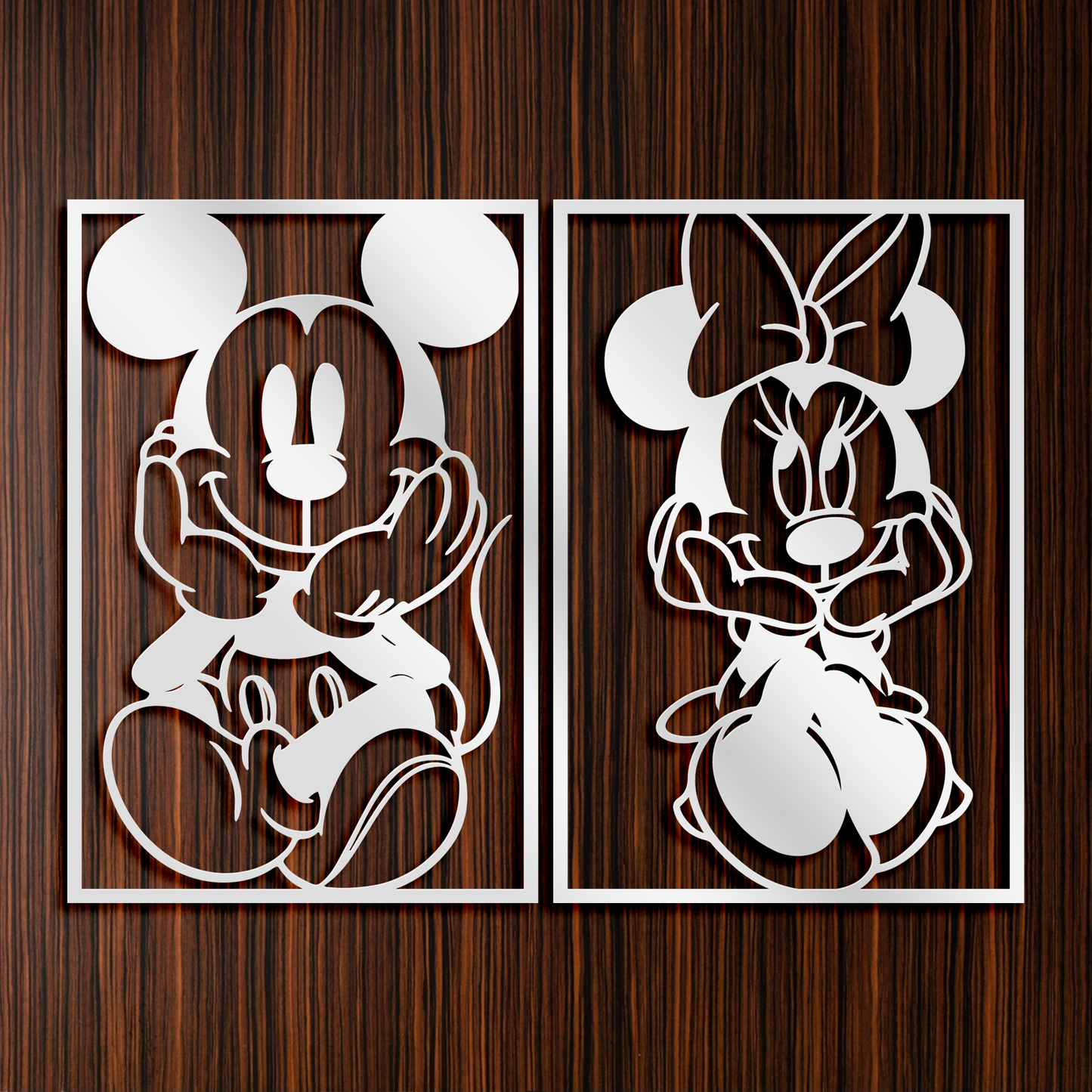 Mickey & Minnie Couple Metal Wall Art, Disney Wall Line Art, Nursery Wall Art