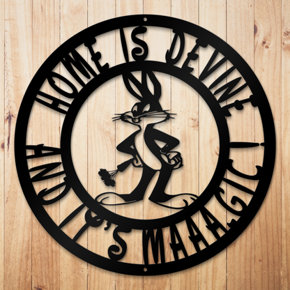 Home Is Devine And It's magical Metal sign