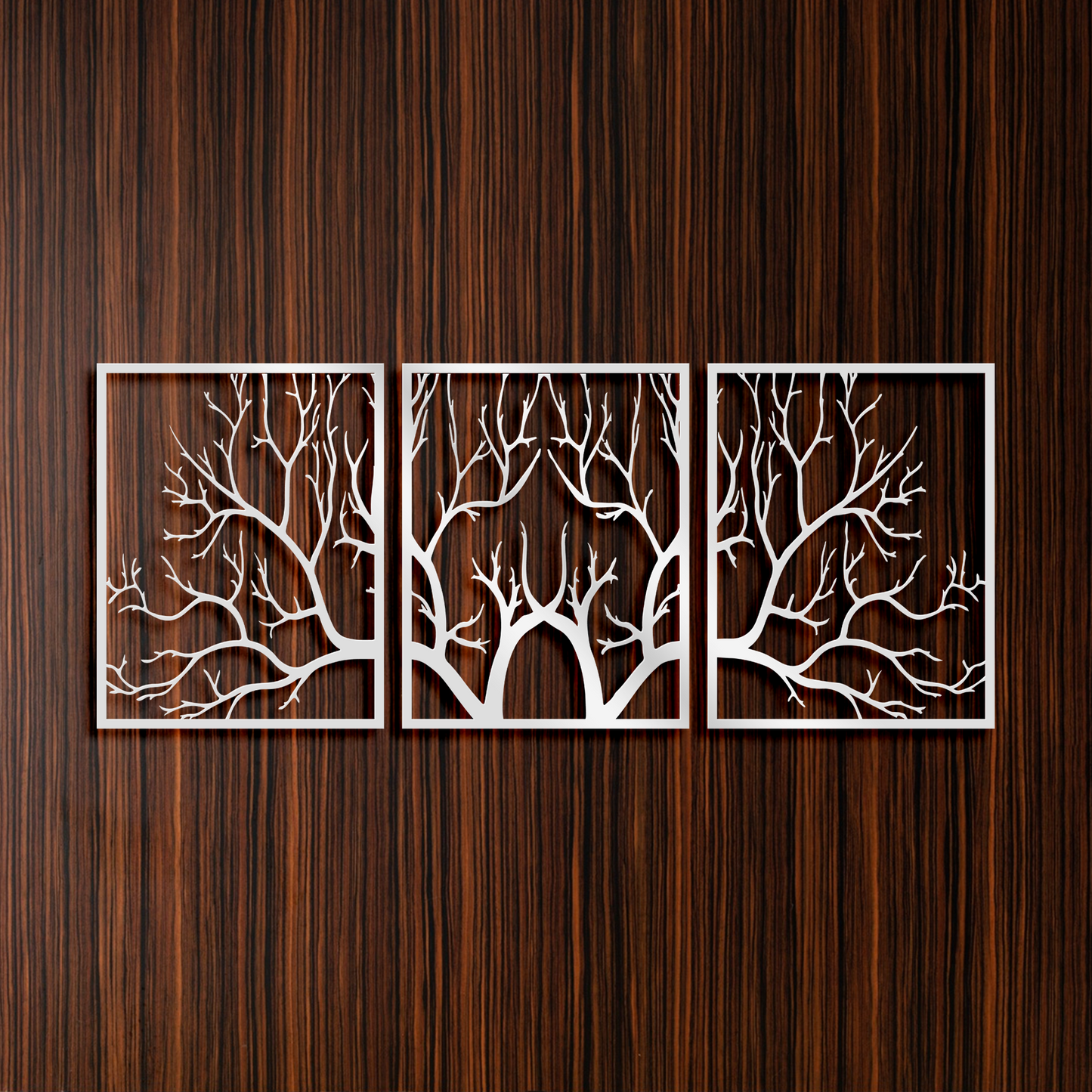 Large Metal Tree Branch Wall Art 3 Panels - Tree of Life Metal Wall Decor