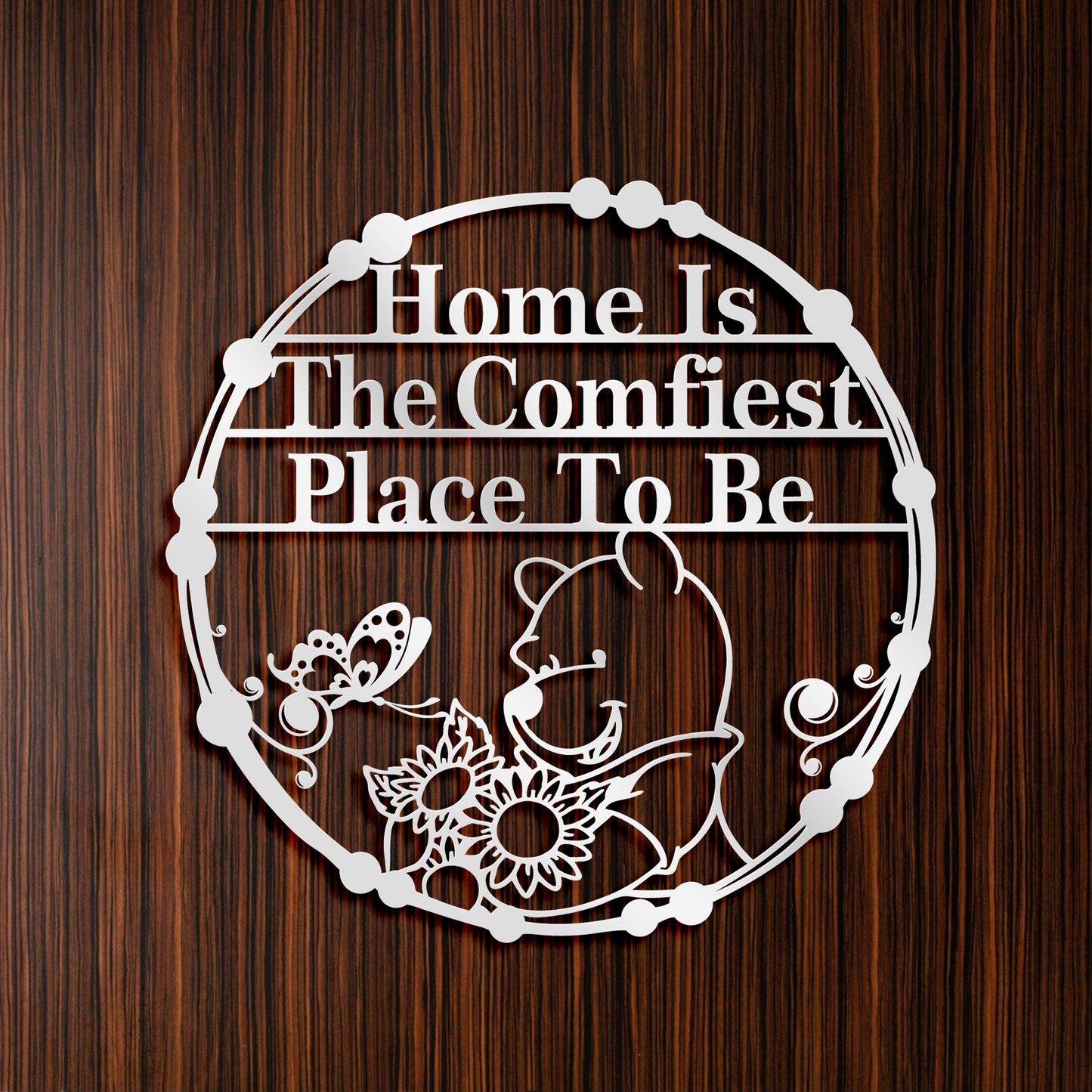 Home Is The Comfiest Place To Be Metal Wall Art, Welcome Entry Sign