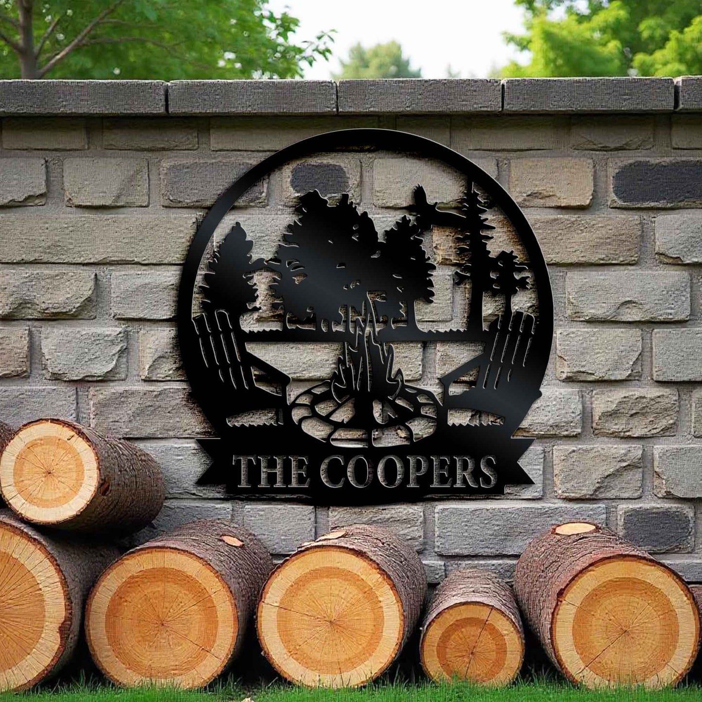 Custom Campfire Sign - Metal Outdoor Sign - Metal Camping Sign