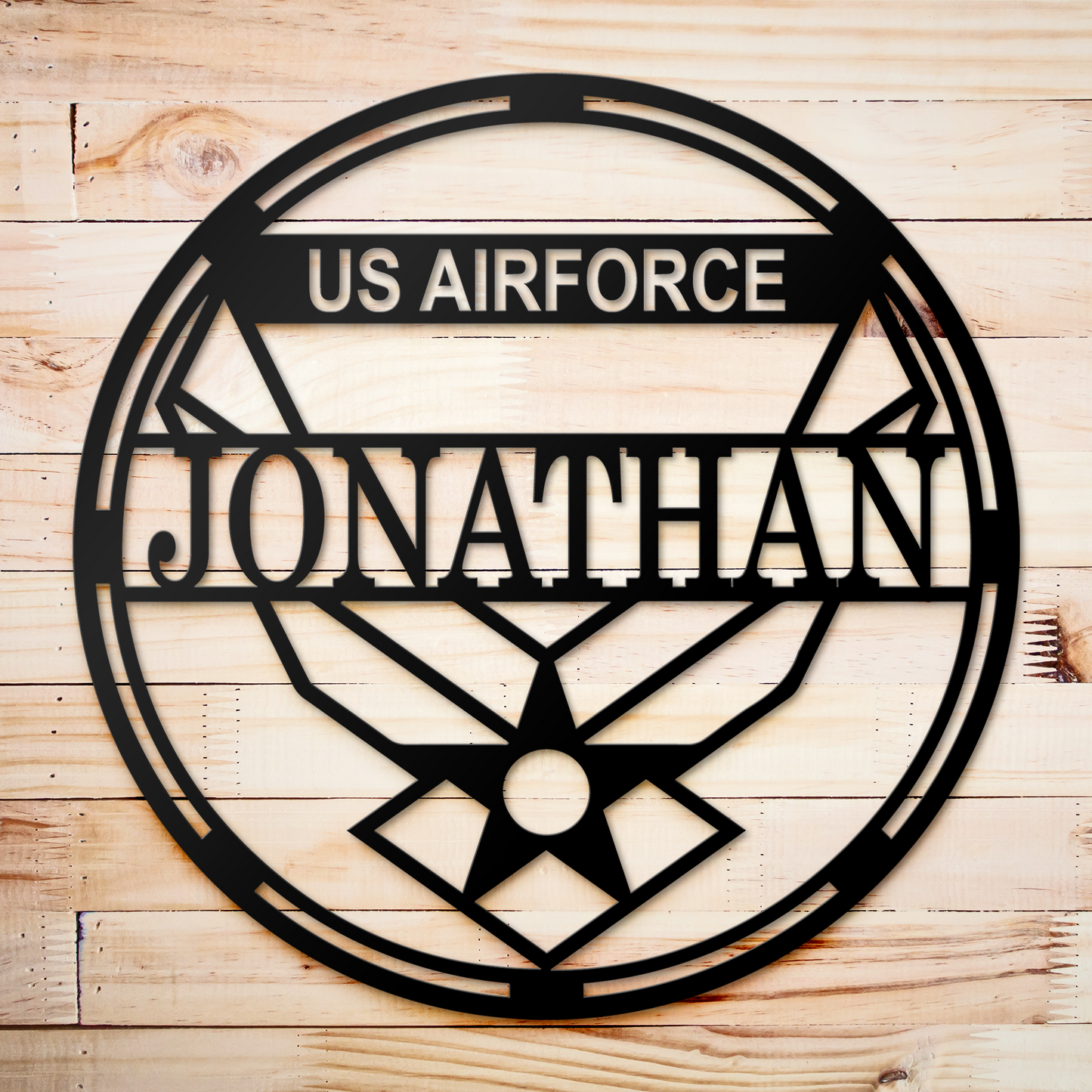 Personalization US Air Force Metal Sign, Soldier Name Sign, Air Force Logo Metal Yard Sign