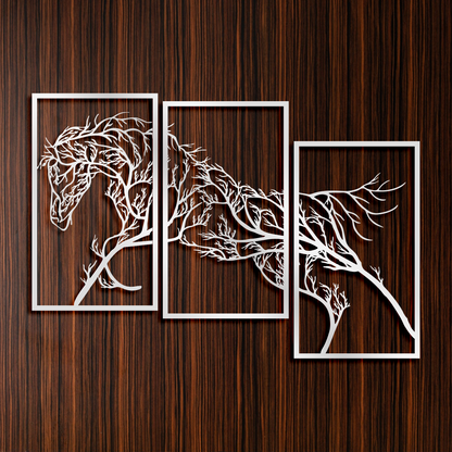 Metal Running Horse Wall Art Decor