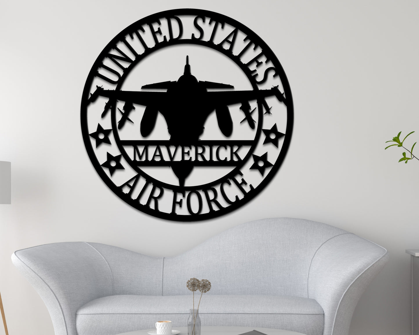 Fighter Jet Pilot Wall Art - Custom Aircraft Air Force Name Sign