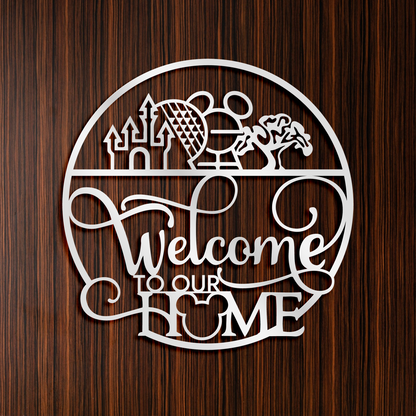 Welcome To Our Home Metal Wall Art, Home Entrance Deocr