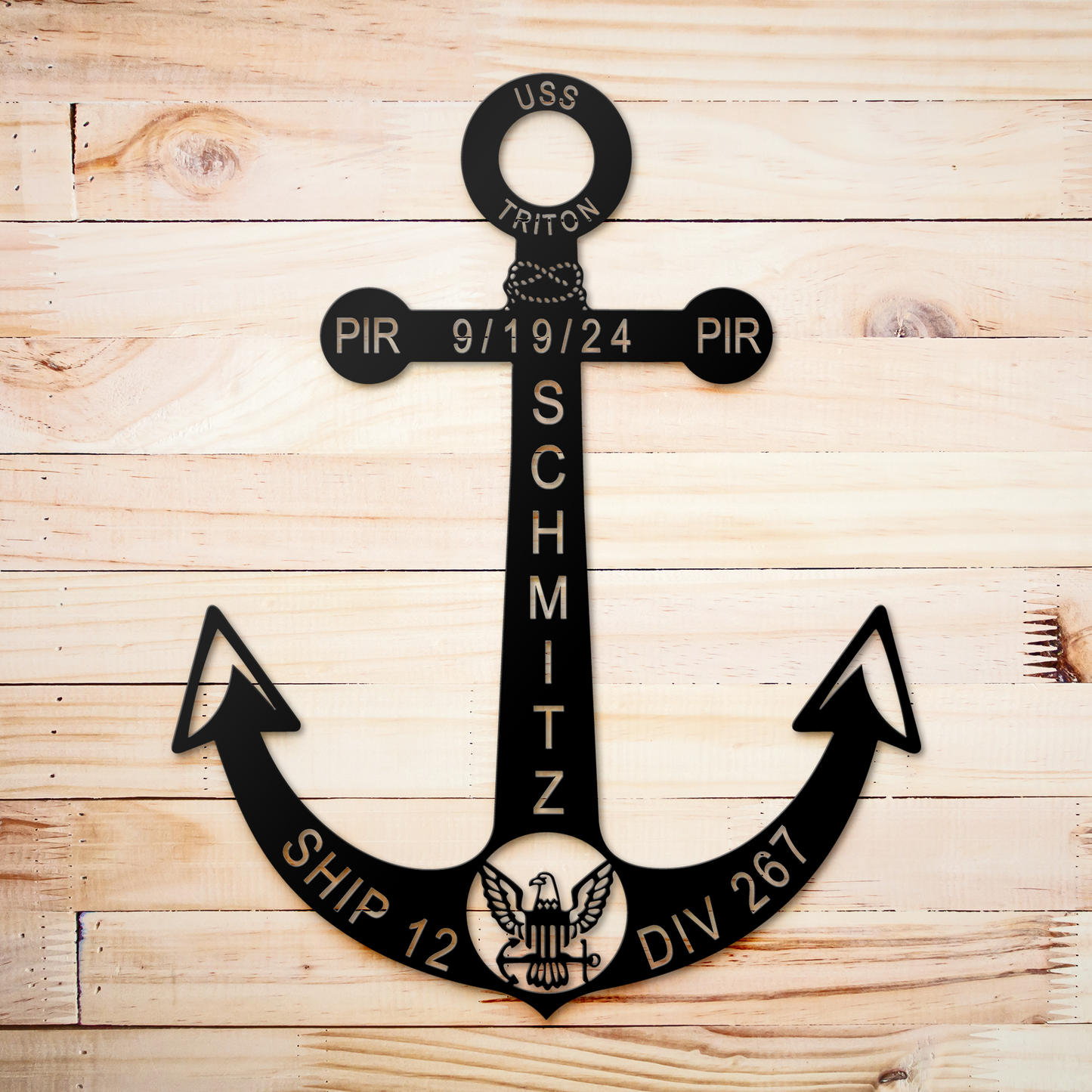 Customized Anchor Metal Sign, Personalized Marine Metal Gifts, Navy Officer Home Decor