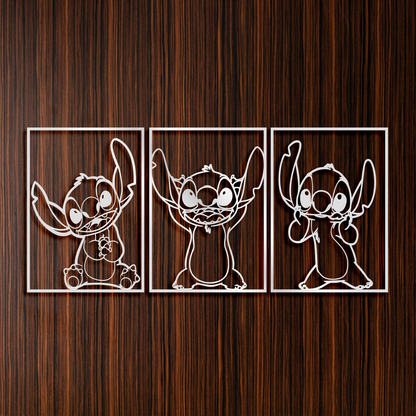 Cute Expressions Stitch Metal Wall Art, Nursery Wall Art, Gifts For Kids