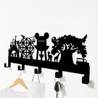 Welcome Disney Parks Key Hangers - Disney Key Hangers - Disney World Key Hook Rack - Disney Home Décor - Room Entrance Décor - New Home Gift