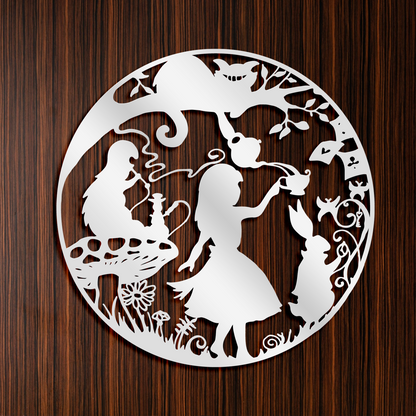 Alice In Wonderland Metal Wall Art, Christmas Home Decor