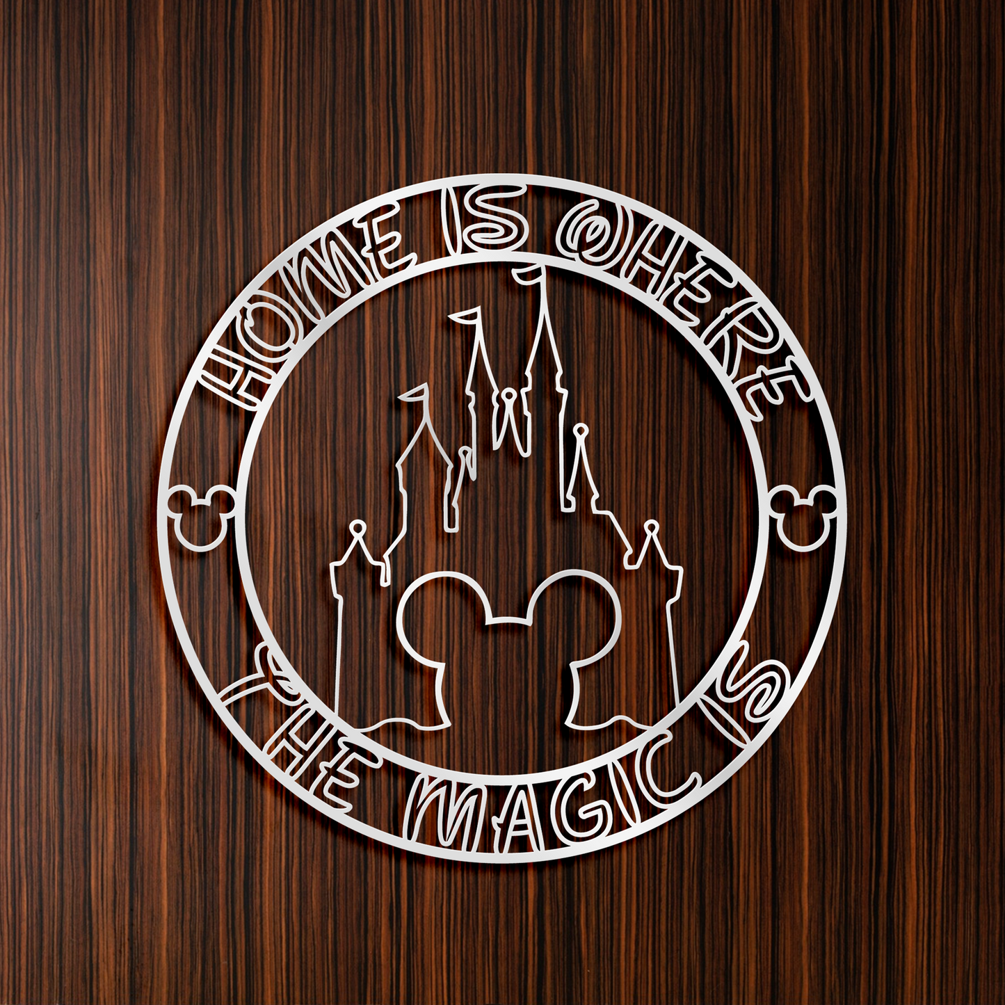 Home Is Where The Magic Is Metal Wall Art, Disney Home Wall Deocr, Mickey Castle Sign