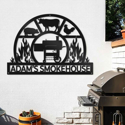 Custom BBQ Metal Sign - Smokehouse Metal Sign - Barbecue Metal Sign