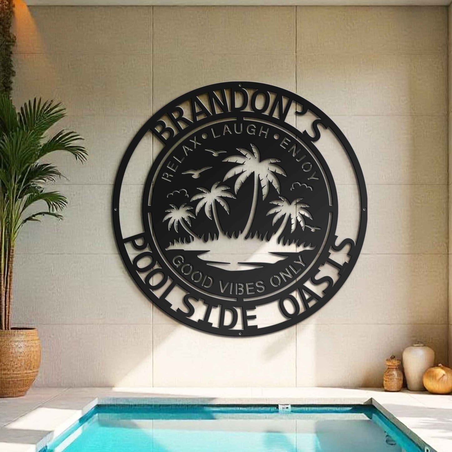 Tropical Patio or Pool Sign - Custom Tropical Sign - Outdoor Patio Sign