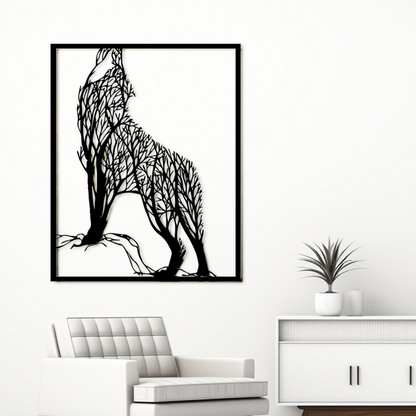 Black Wolf Metal Wall Art - Wolf Metal Wall Art