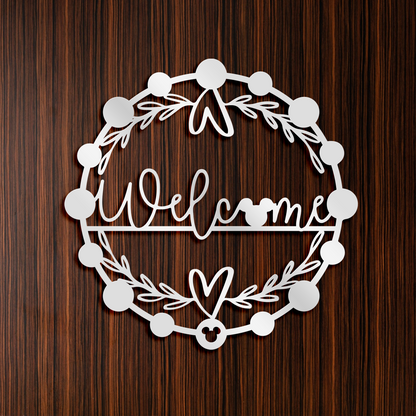 Welcome Entrance Metal Wall Art, Front Door Deocr